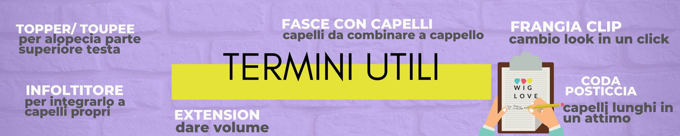topper, infoltitori, microlinea, fasce con capelli, frangette e clip varie. Un sacco di opzioni per portare i propri capelli in maniera diversa, per coprire l'alopecia androgenetica o altre condizioni mediche senza portare una parrucca