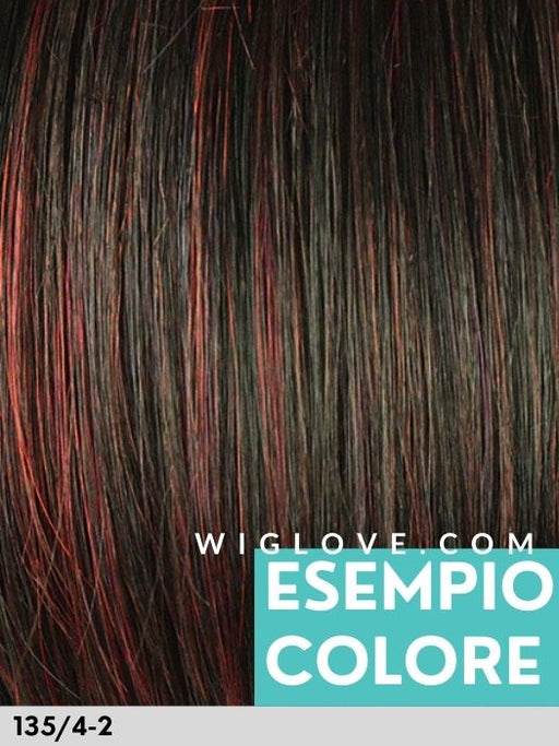 HIGH END CLIC - 100% fatta a mano, silicone antiscivolo - Wig Love - Parrucca SinteticaAubergine Balayage 135/4 - 2
