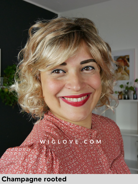 champagne rooted_ellen wille_ girl mono_wavy wig-short wigs_synthetic wigs_parrucca sintetica