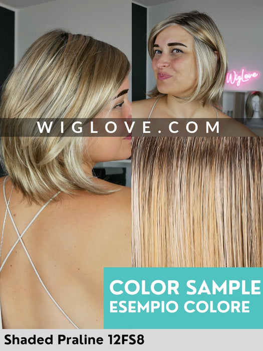 Shaded praline 12fs8 jon renau Light Gold Brown, Light Natural Gold Blonde & Pale Natural Gold Blonde Blend, shaded with Medium Brown