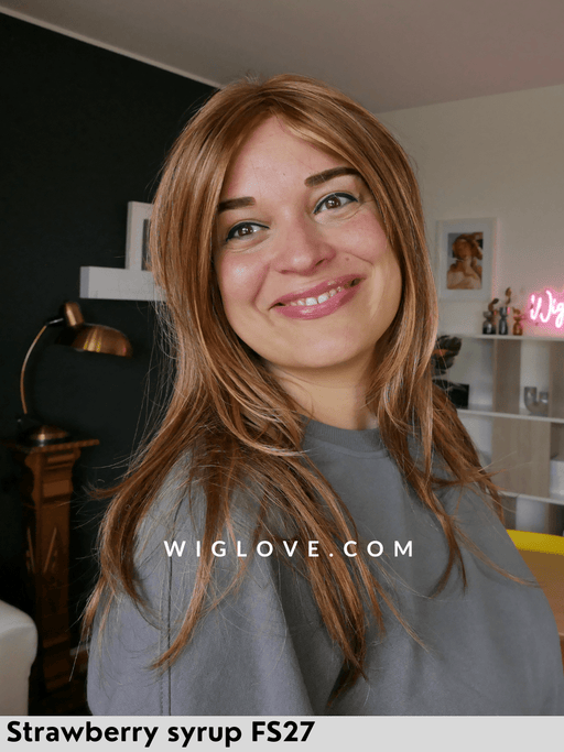 zara jon renau parrucca sintetica lunga e scalata lacefront attaccatura naturale riga libera monofilamento retro aperto e fatto a macchina 