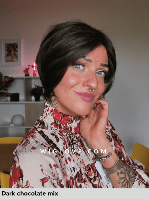 aletta mono part ellen wille attaccatura naturale riga sinistra lacefront parrucca corta e scalata in fibra sintetica termoresistente 