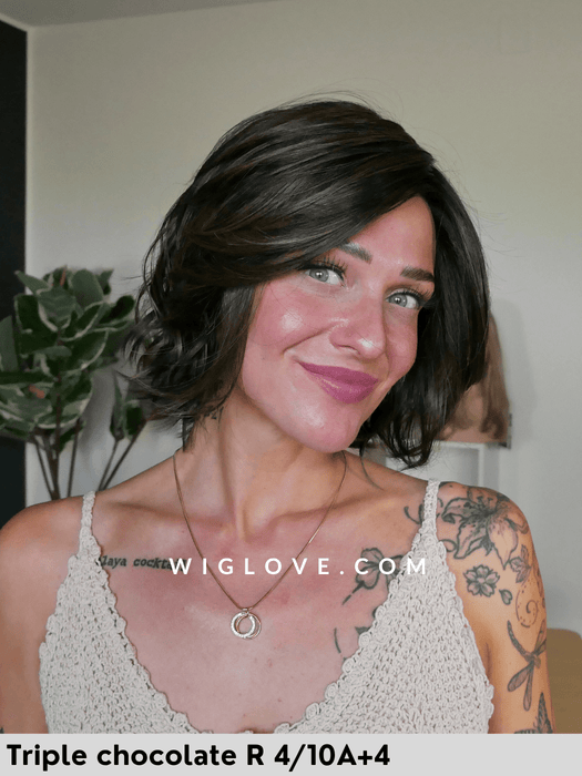 alicante belle tress parrucca termoresistente lacefront attaccatura naturale riga sinistra coolest ash brown city collection piega mossa
