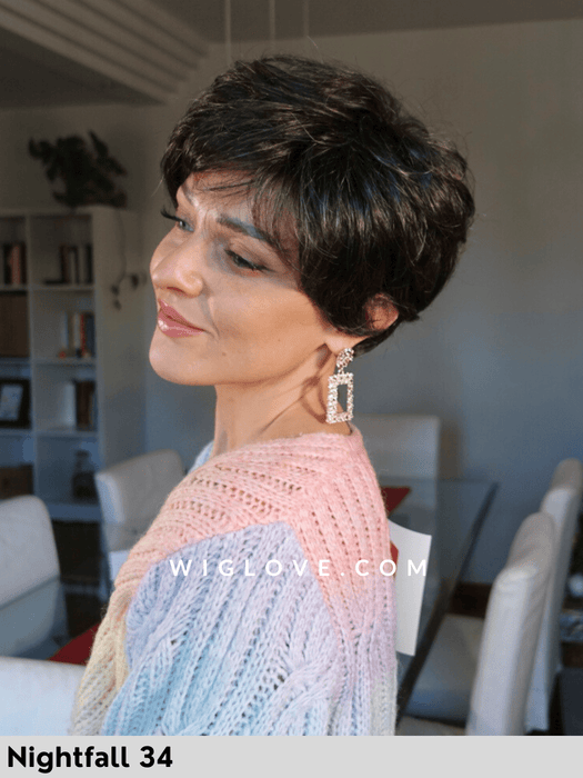 allure jon renau parrucca sintetica corta 100% fatta a macchina basic cap pixie cut 3 taglie nightfall 34