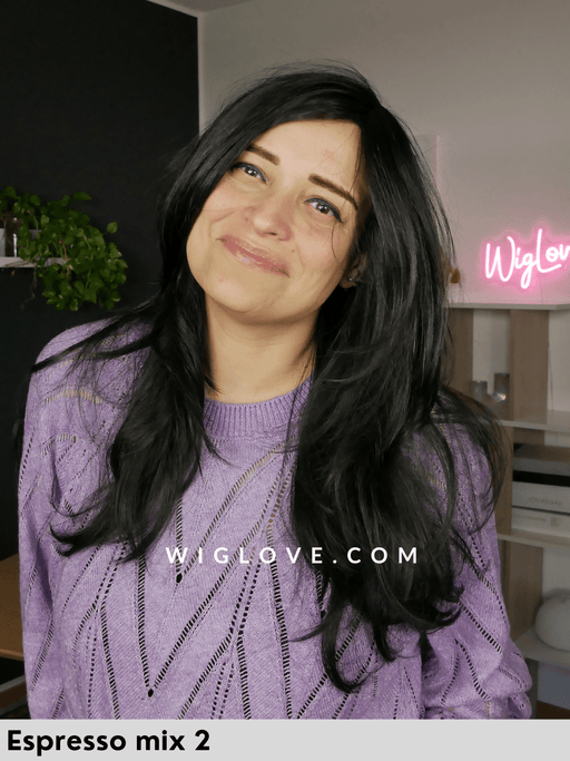 amanda jon renau parrucca lunga liscia fibra sintetica tradizionale lacefront riga libera doppio monofilamento retro fatto  a macchina poliuretano