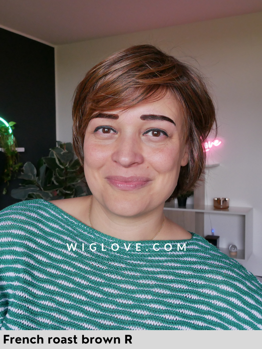 andrews belle tress parrucca corta carrè scalato fatta a mano fibra sintetica termoresistente lacefront esteso poliuretano antiscivolo