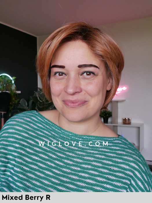 andrews belle tress parrucca corta carrè scalato fatta a mano fibra sintetica termoresistente lacefront esteso poliuretano antiscivolo