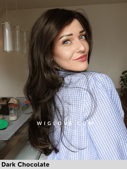 angelica noriko parrucca lunga sintetica scalata no lacefront 100% fatta a macchina taglia M, L 