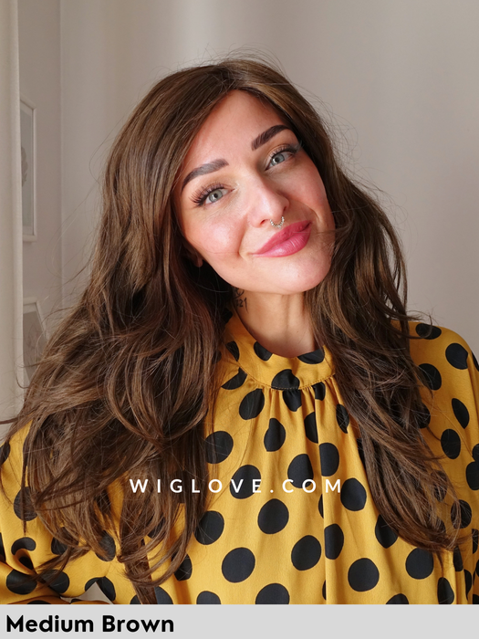 angelica pm noriko parrucca lunga sintetica scalata no lacefront riga in monofilamento piega liscia 