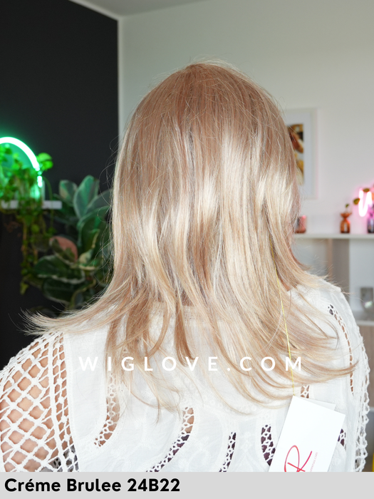 angelique jon renau parrucca fatta  a macchina lunga con frangetta taglia M no lacefront parrucca chemioterapia tumore alopecia