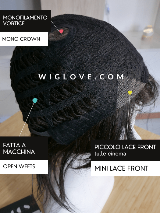 ANIMA - piccolo lace front e monofilamento vortice - Wig Love - Parrucca SinteticaEspresso Mix