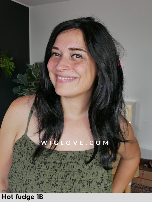 aria jon renau parrucca lunga fatta a mana lacefront attaccatura naturale riga libera monofilamento fibra sintetica tradizionale taglia M