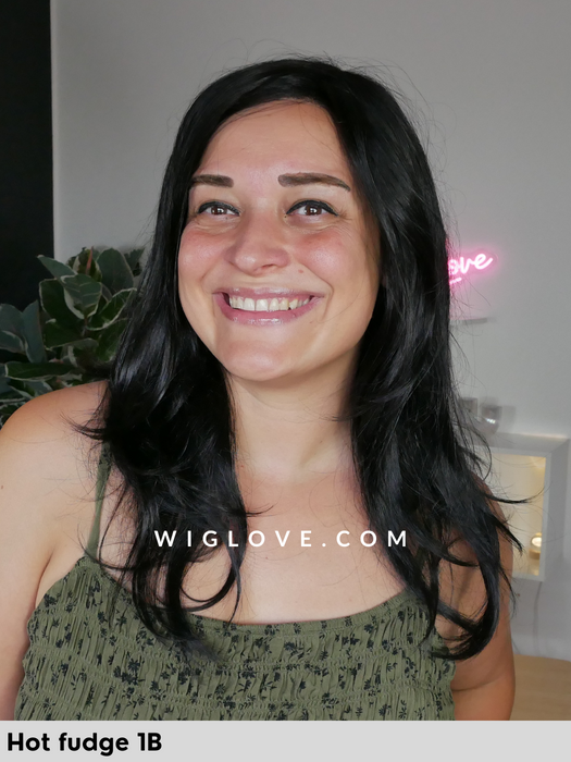 aria jon renau parrucca lunga fatta a mana lacefront attaccatura naturale riga libera monofilamento fibra sintetica tradizionale taglia M