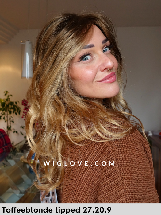 ellen wille arrow parrucca lunga e mossa in fibra sintetica tradizionale con attaccatura naturale lacefront e riga sinistra 