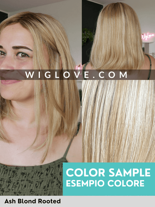 HH REMY SUPER CURL - Capelli Naturali Remy - attaccatura naturale, doppio monofilamento, retro chiuso - Wig Love - Parrucca Capelli VeriAsh blond rooted HH