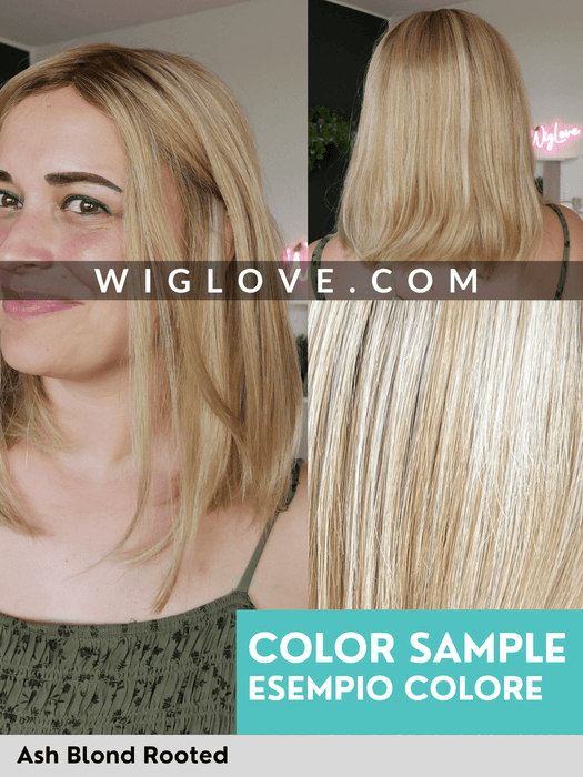 HH REMY SUPER CURL - Capelli Naturali Remy - attaccatura naturale, doppio monofilamento, retro chiuso - Wig Love - Parrucca Capelli VeriAsh blond rooted HH