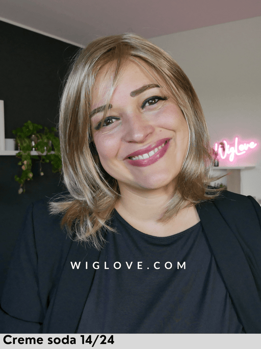 ashley parrucca jon renau fibra sintetica alle spalle scalata riga libera doppio monofilamento retro aperto e fatto a macchina parrucca per bambini taglia S e Xs