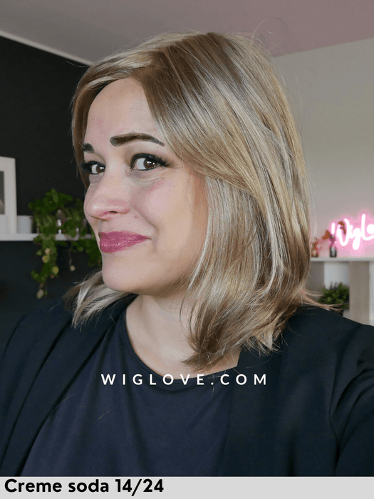 ashley parrucca jon renau fibra sintetica alle spalle scalata riga libera doppio monofilamento retro aperto e fatto a macchina parrucca per bambini taglia S e Xs