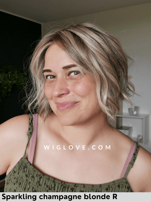 austen belle tress parrucca icons collection sintetica piastrabile taglio medio mosso doppio monofilamento lacefront retro chiuso fatto a mano poliuretano 