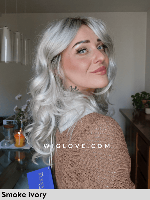 avalon parrucca sintetica alexander couture mossa lunga e scalata attaccatura naturale, fatta a macchina