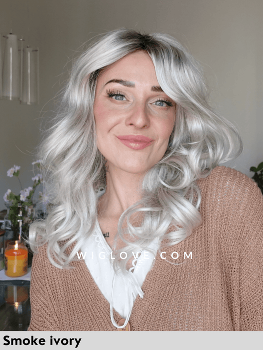 avalon parrucca sintetica alexander couture mossa lunga e scalata attaccatura naturale, fatta a macchina