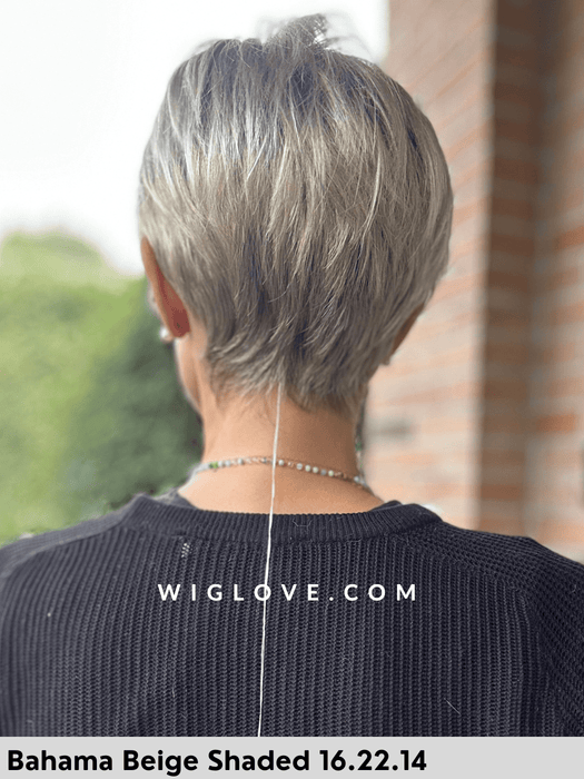 avola mono part ellen wille parrucca sintetica corta scalata pixie fatta a macchina no lacefront riga sinistra retro aperto 