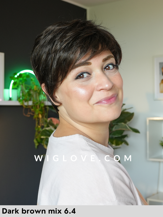 bari ellen wille parrucca pixue corta sintetica fatta a macchina monofilamento al vortice dispositivo medico ce taglia M 