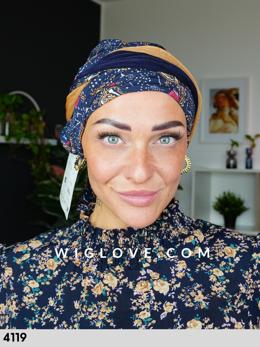 turbante beatrice 1419 house of christine dispositvo medico CE turbante chemioterapia alopecia hairloss band lunghe annodabili
