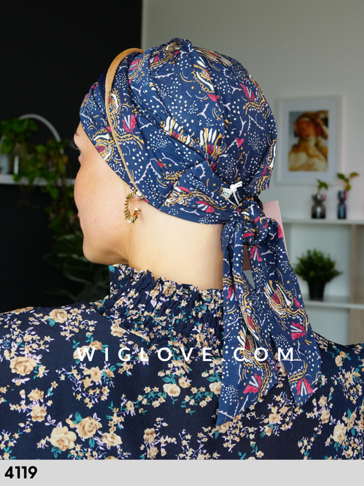 turbante beatrice 1419 house of christine dispositvo medico CE turbante chemioterapia alopecia hairloss band lunghe annodabili
