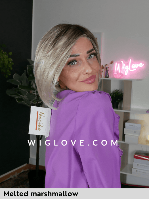 beau noriko rene of paris caschetto liscio fibra sintetica tradizionale riga sinistra attaccatura naturale 