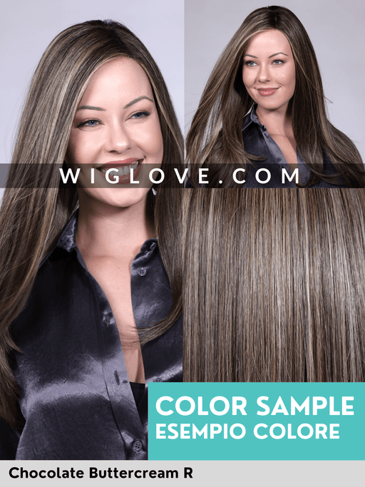 WESTWOOD - 100% fatta a mano, attaccatura estesa, antiscivolo - Wig Love - Parrucca SinteticaChocolate Buttercream Rooted