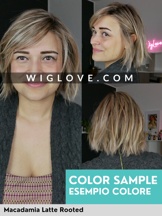 Parrucca Belle Tress termoresistente colore castano biondo. Parrucca chemio alopecia