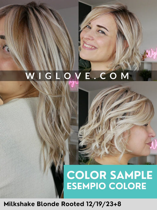 AMSTERDAM - riga centrale, attaccatura naturale - Wig Love - Parrucca SinteticaMilkshake Blonde Rooted