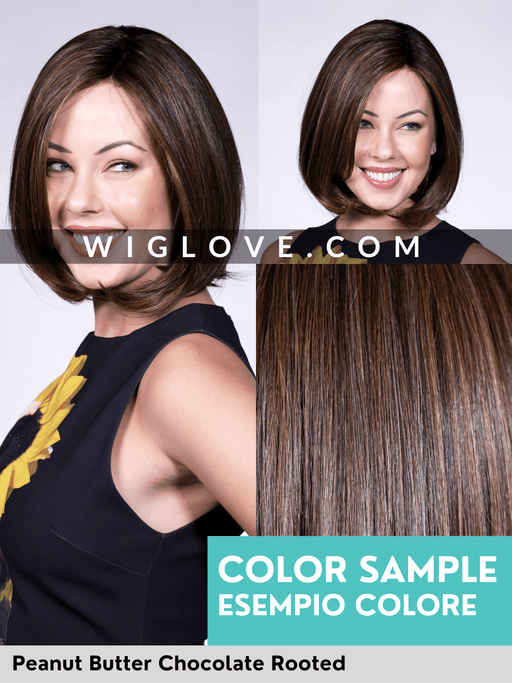 WESTWOOD - 100% fatta a mano, attaccatura estesa, antiscivolo - Wig Love - Parrucca SinteticaPeanut Butter Chocolate Rooted