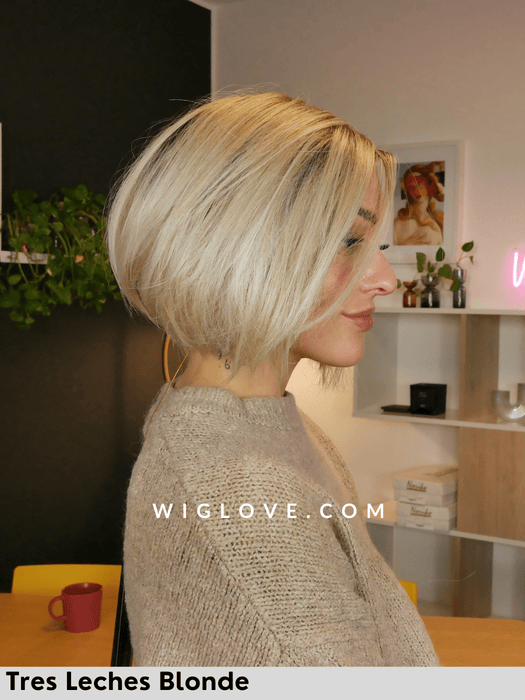 bellissima belle tress parrucca termoresistente sintetica piastrabile riga sinistra attaccatura naturale lacefront monofilamento laterale  piega liscia