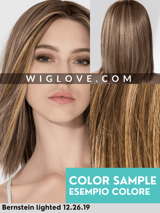 TREASURE SOFT - attaccatura naturale, riga centrale, doppio monofilamento, fatta a mano - Wig Love - Parrucca SinteticaMocca Lighted