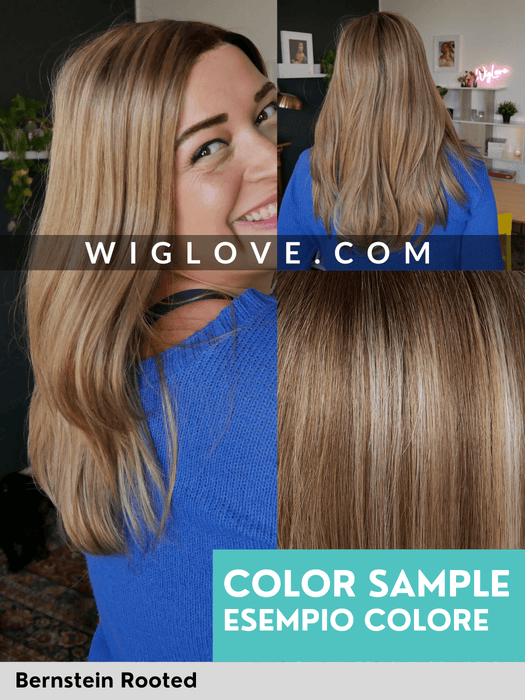 HH REMY ROSE - Capelli Naturali Remy - 100% fatta a mano - Wig Love - Parrucca Capelli VeriBernstein Rooted