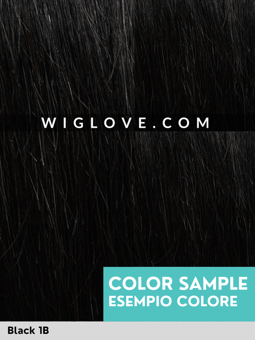SYMPATHY HH REMY SPECIAL - Capelli Naturali Remy - 100% fatta a mano, doppio monofilamento, attaccatura naturale, poliuretano - Wig Love - Parrucca Capelli VeriBlack 1b