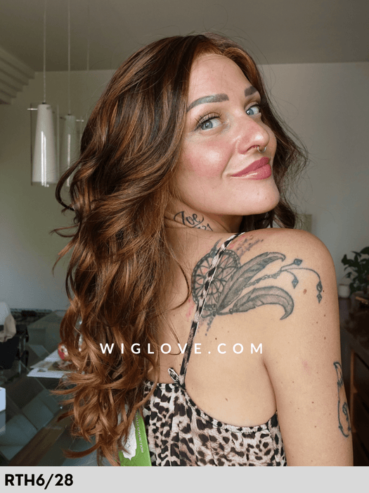 blaze estetica designs parrucca mossa lunga e scalata in fibra sintetica riga sinistra attaccatura naturale wigs synthetic wig