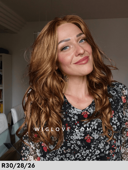 blaze estetica designs parrucca mossa lunga e scalata in fibra sintetica riga sinistra attaccatura naturale wigs synthetic wig