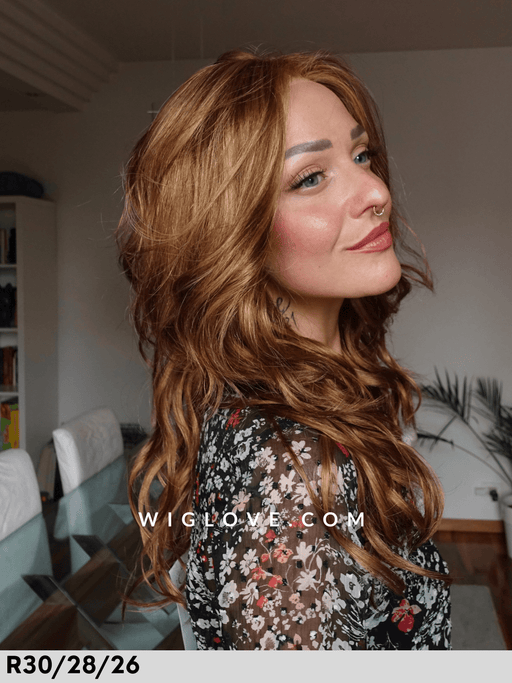 blaze estetica designs parrucca mossa lunga e scalata in fibra sintetica riga sinistra attaccatura naturale wigs synthetic wig