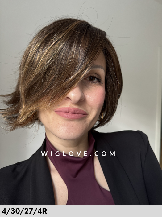 bolero rokoko parrucca sintetica caschetto liscio lacefront riga sinistra dispositivo medico CE taglia s-m