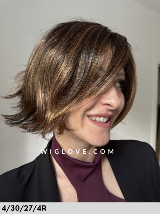 bolero rokoko parrucca sintetica caschetto liscio lacefront riga sinistra dispositivo medico CE taglia s-m
