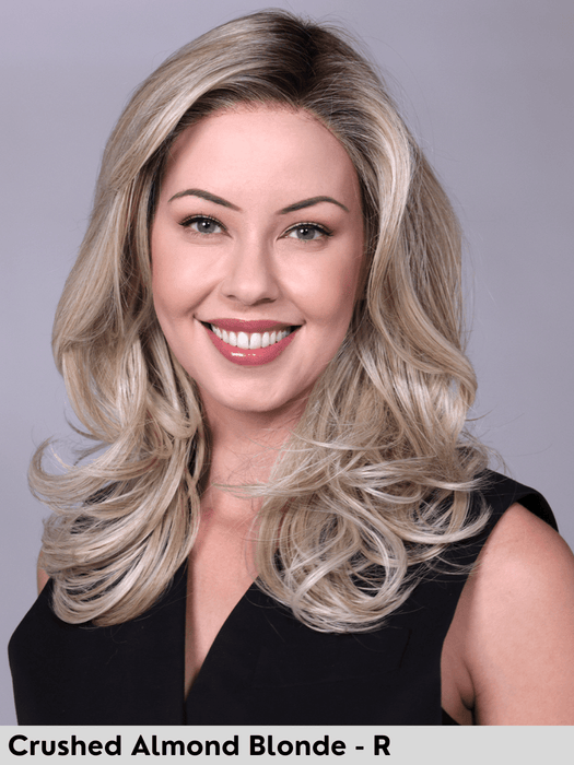 BROOKLYN - attaccatura naturale, riga sinistra - Wig Love - Parrucca SinteticaCrushed Almond Blonde Rooted