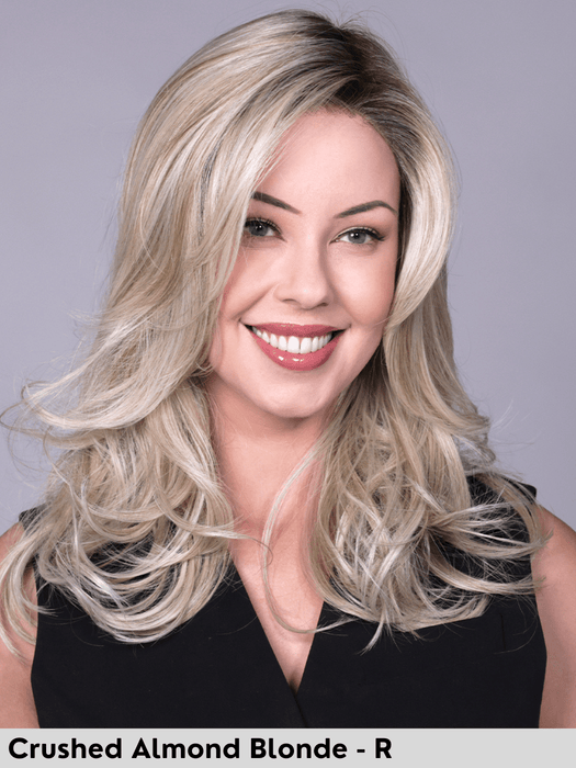 BROOKLYN - attaccatura naturale, riga sinistra - Wig Love - Parrucca SinteticaCrushed Almond Blonde Rooted