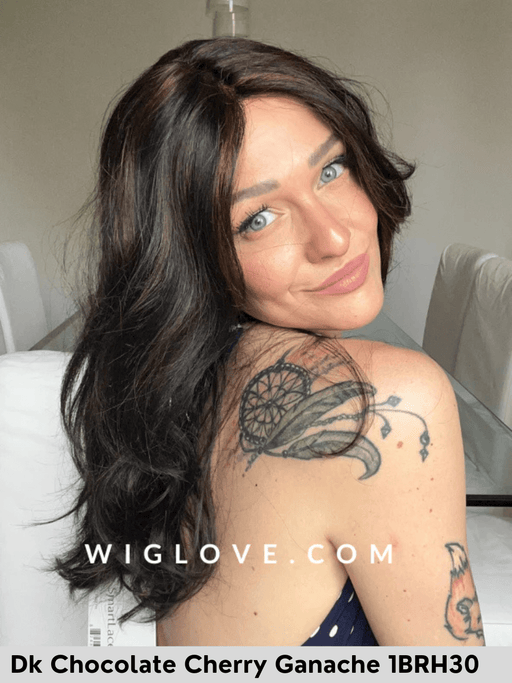 BRYCE - riga centrale, attaccatura naturale - Wig Love - Parrucca SinteticaDk Chocolate Cherry Ganache