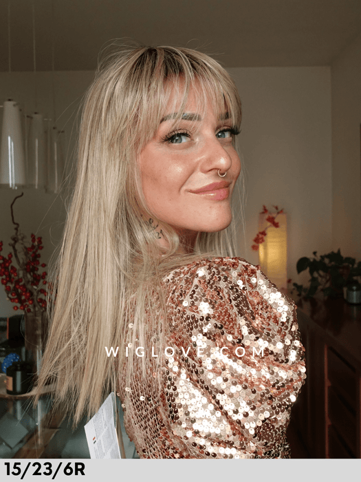 calata rokoko hair company parrucca sintetica termoresistente liscia con frangetta monofilamento vortice fatta a macchina parrucca piastrabile dispositivo medico ce