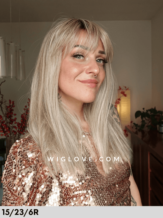 calata rokoko hair company parrucca sintetica termoresistente liscia con frangetta monofilamento vortice fatta a macchina parrucca piastrabile dispositivo medico ce