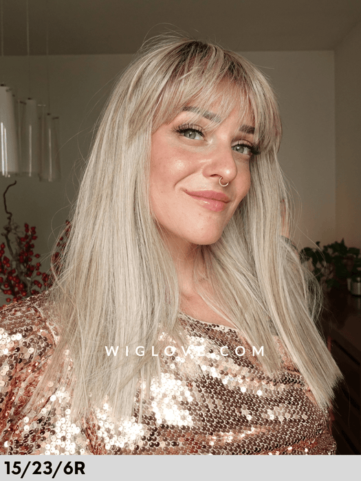 calata rokoko hair company parrucca sintetica termoresistente liscia con frangetta monofilamento vortice fatta a macchina parrucca piastrabile dispositivo medico ce