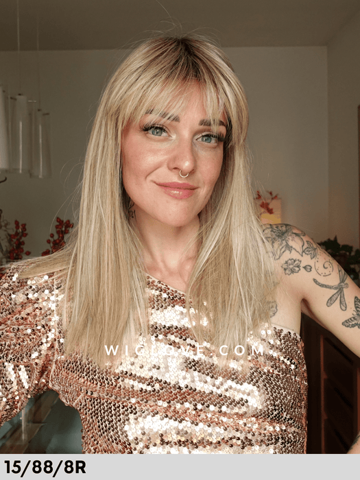 calata rokoko hair company parrucca sintetica termoresistente liscia con frangetta monofilamento vortice fatta a macchina parrucca piastrabile dispositivo medico ce